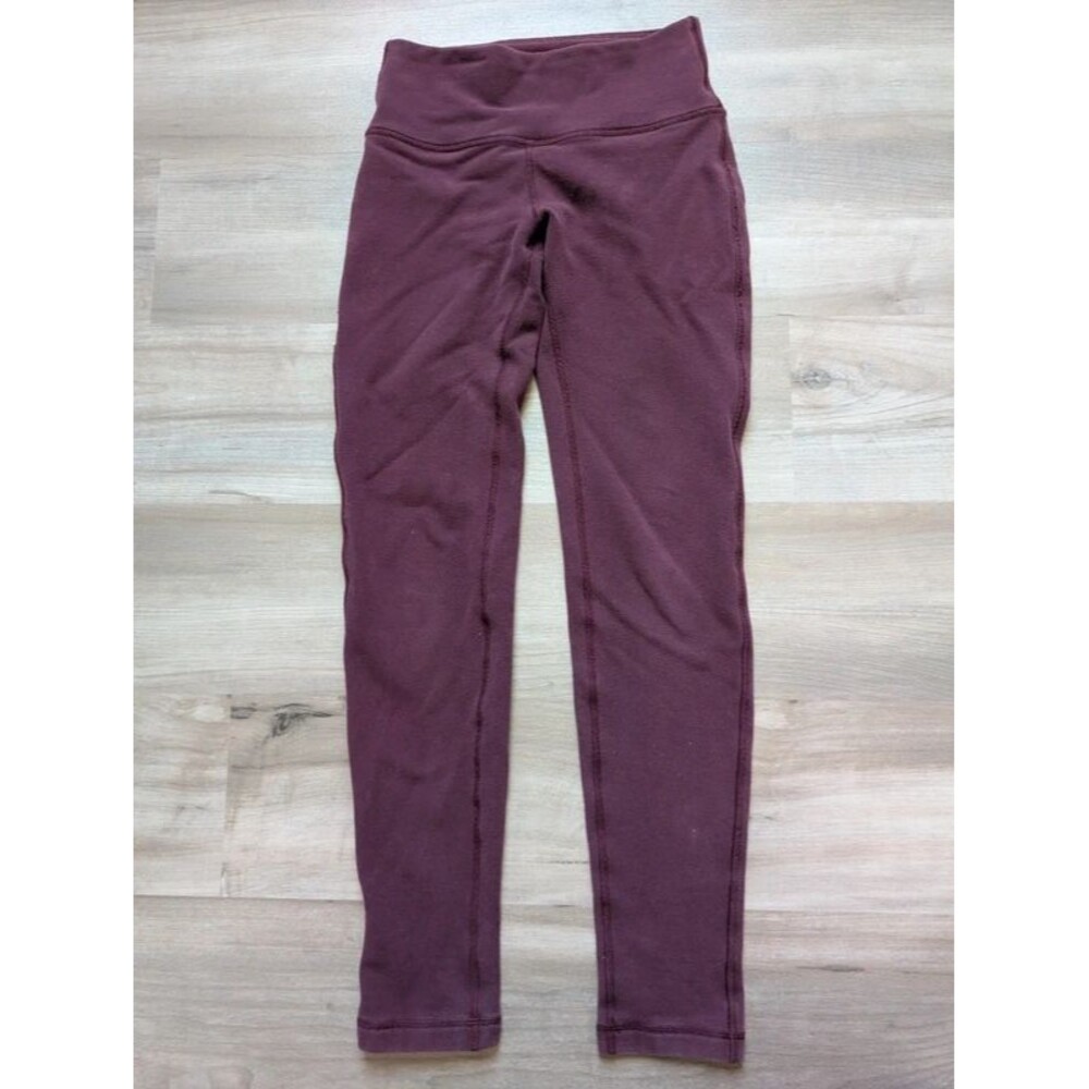 Lululemon Purple Fleece Lined Leggings Tights, Small (D2)